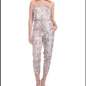 Lavender Brown Gray Snake Print Jumpsuit size S